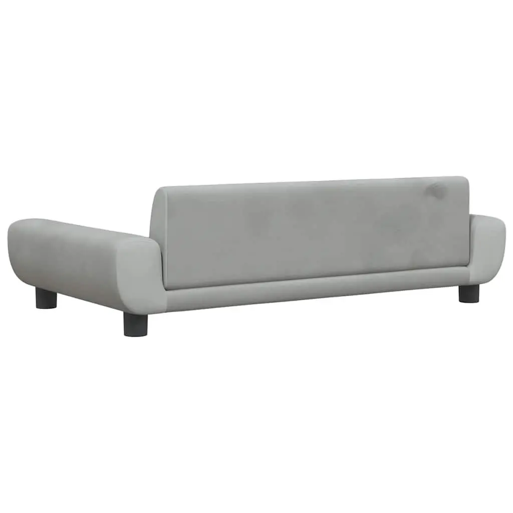 Kids Sofa Grey Velvet Padded Children's Couch Furniture 100 x 54 x 33 cm