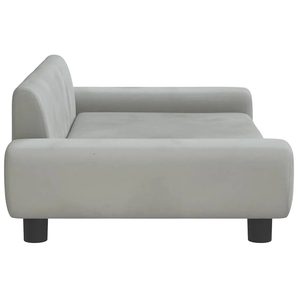 Kids Sofa Grey Velvet Padded Children's Couch Furniture 100 x 54 x 33 cm