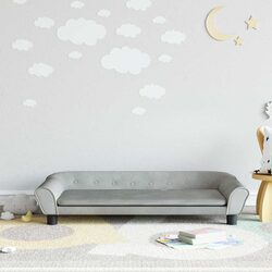 Specifications of Grey Velvet Kids Sofa: 100x50x26 cm