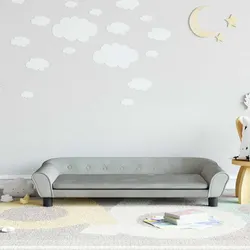 Specifications of Grey Velvet Kids Sofa: 100x50x26 cm