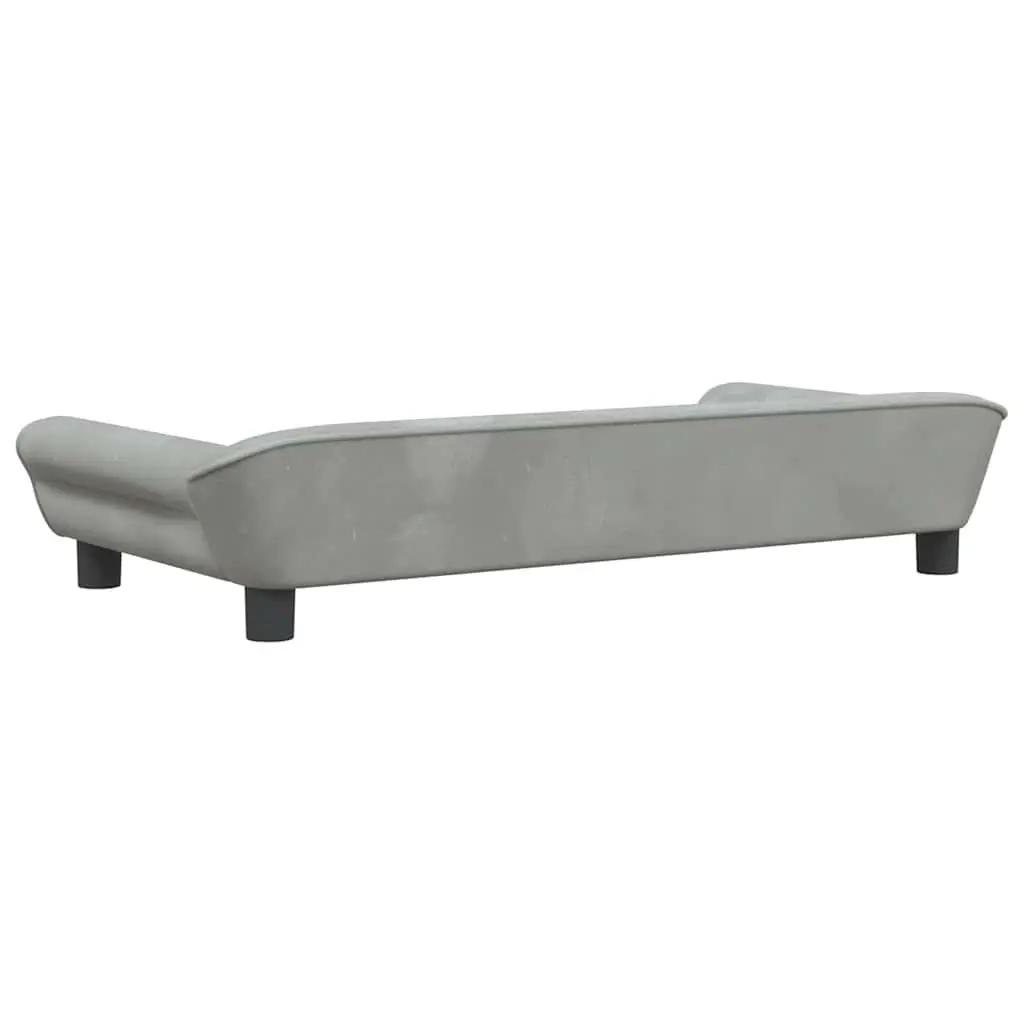Kids Sofa for Children's Room Grey Velvet Padded Couch 100 x 50 x 26 cm