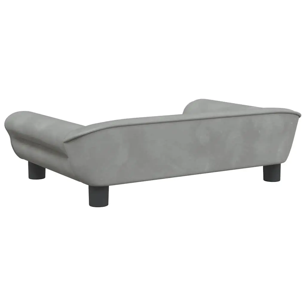 Kids Sofa Light Grey Velvet Padded Children's Couch 70 x 45 x 26 cm