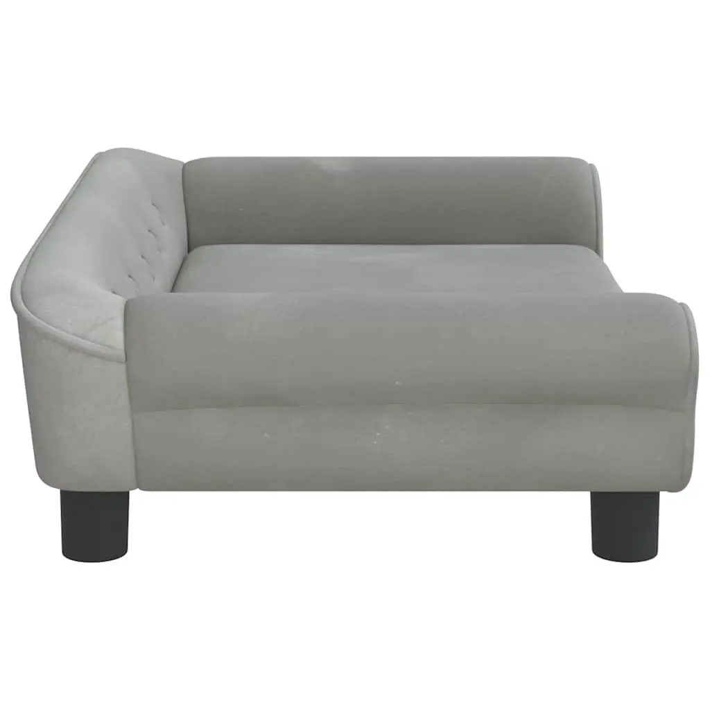 Kids Sofa Light Grey Velvet Padded Children's Couch 70 x 45 x 26 cm