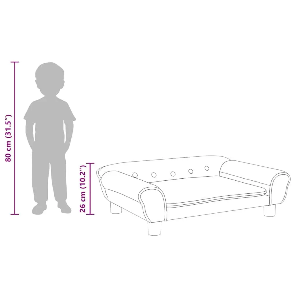 Kids Sofa Light Grey Velvet Padded Children's Couch 70 x 45 x 26 cm