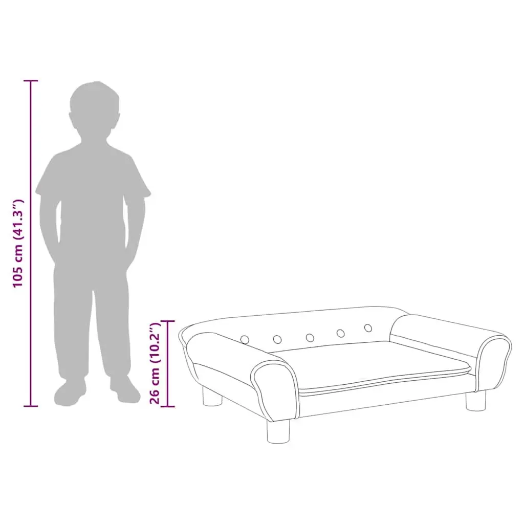 Kids Sofa Light Grey Velvet Padded Children's Couch 70 x 45 x 26 cm