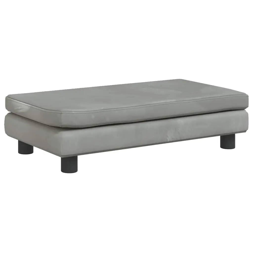 Kids Sofa for Children's Room with Footstool Grey 100L x 50W x 30H cm