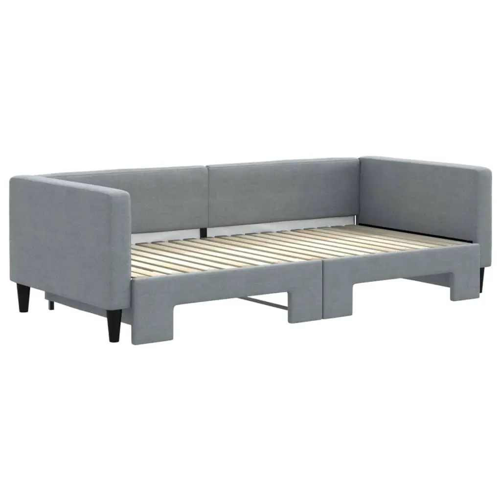 Daybed with Trundle Sofa Bed Grey 90x190 cm