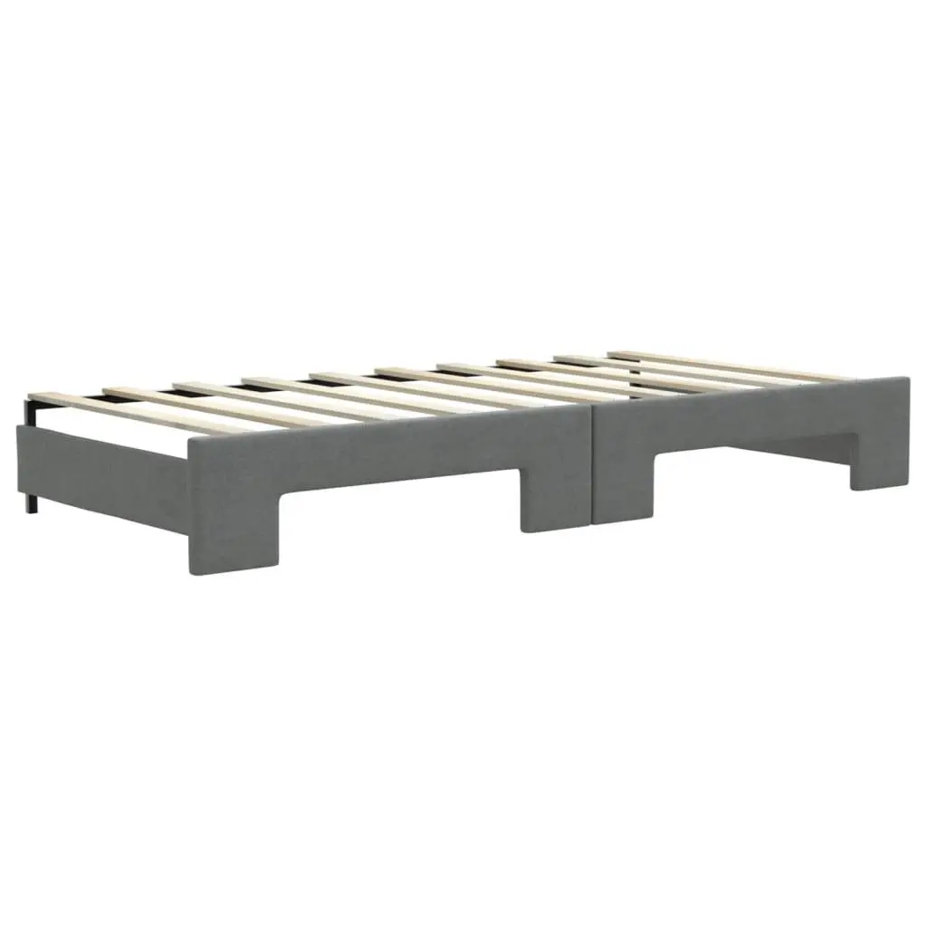 Daybed with Trundle Sofa Bed Grey 90x190 cm Convertible Guest Bedroom Furniture