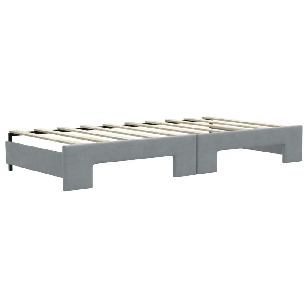 Daybed with Trundle and Storage Drawers Sofa Bed Guest Sleeping Grey 90x190cm