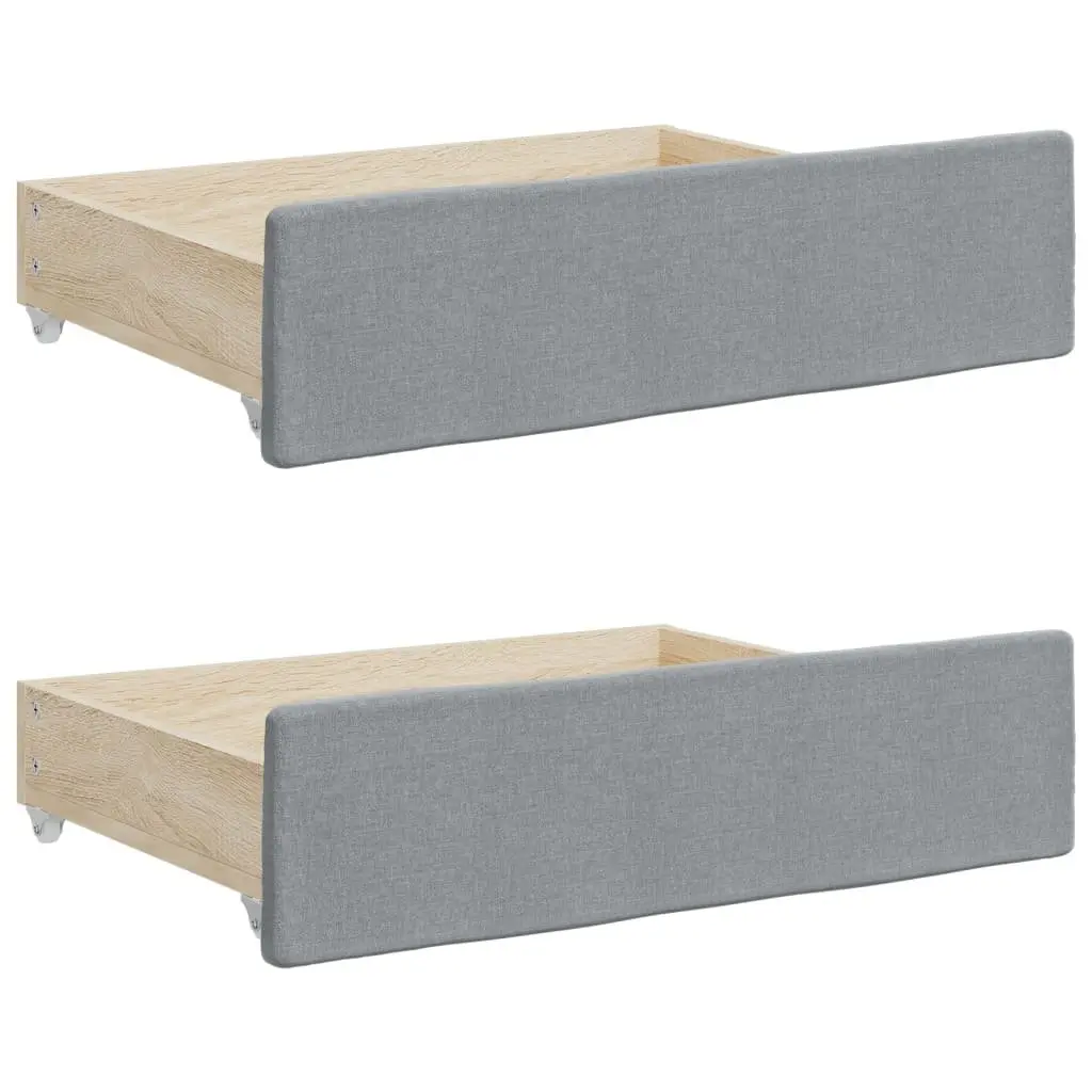 Daybed with Trundle and Storage Drawers Sofa Bed Guest Sleeping Grey 90x190cm