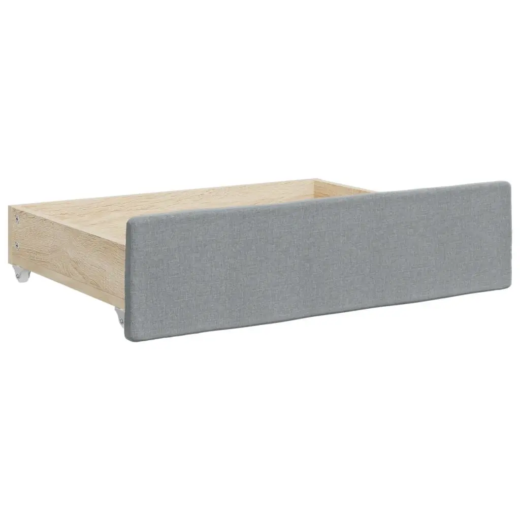 Daybed with Trundle and Storage Drawers Sofa Bed Guest Sleeping Grey 90x190cm