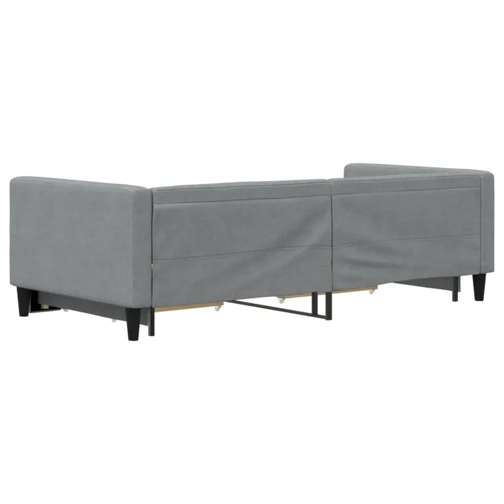 Daybed with Trundle and Storage Drawers Sofa Bed Guest Sleeping Grey 90x190cm