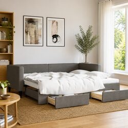 Dimensions and Features of the Grey Daybed with Trundle