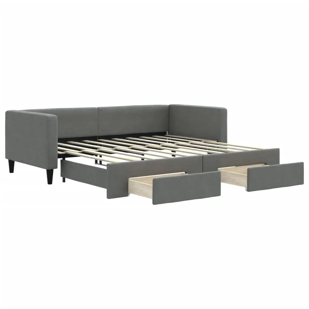 Daybed with Trundle and Storage Drawers, 90x190cm