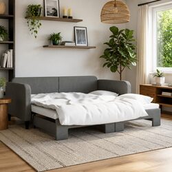 Specifications of Grey Daybed with Trundle 90x190 cm