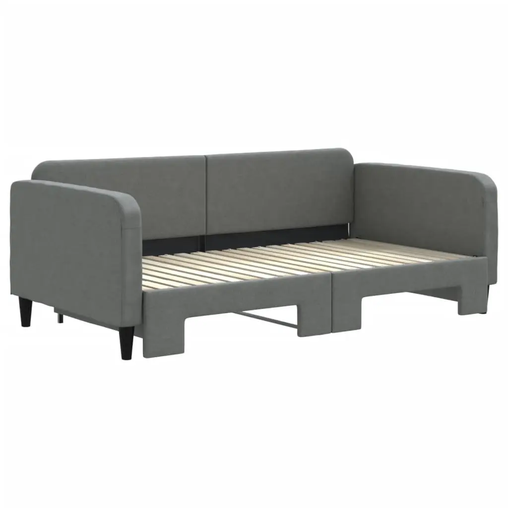Grey Daybed with Trundle 90x190 cm