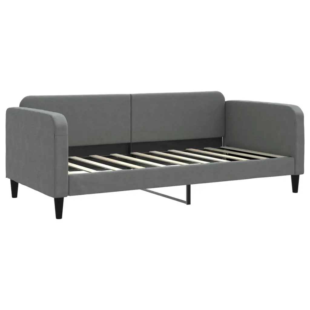 Daybed with Trundle and Storage Drawers for Guest Bedroom Grey 90 x 190 cm