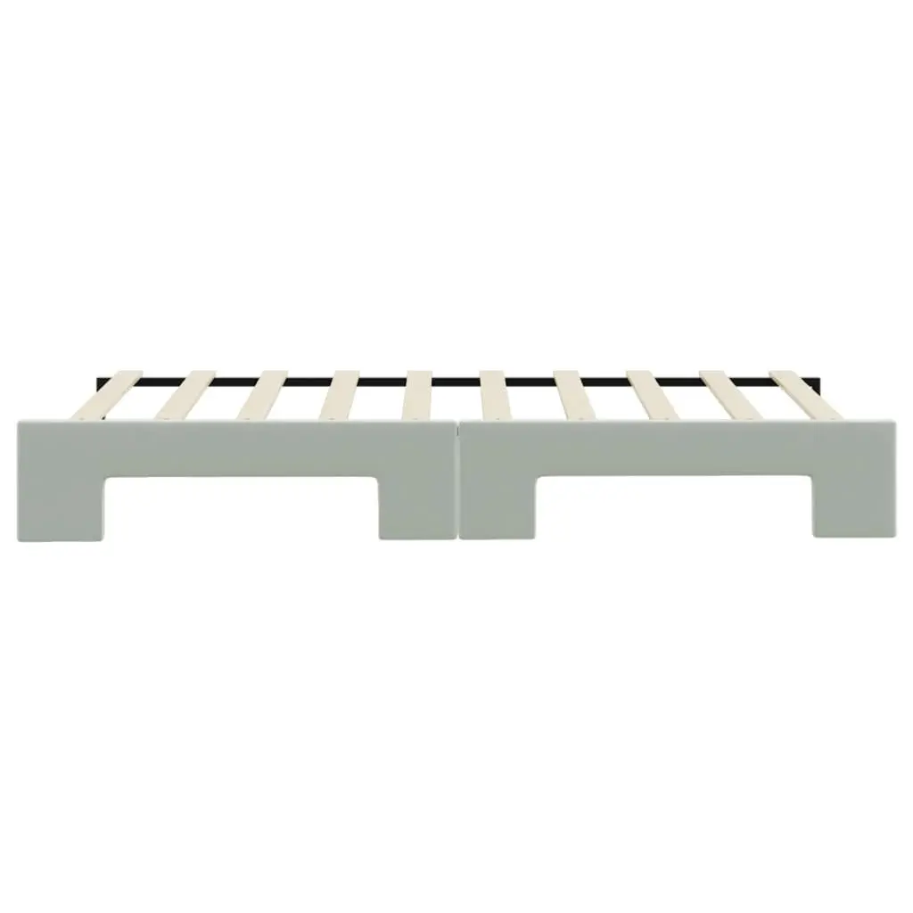 Grey Daybed with Trundle Sofa Bed 90x190 cm Space-Saving Furniture for Living Room or Bedroom