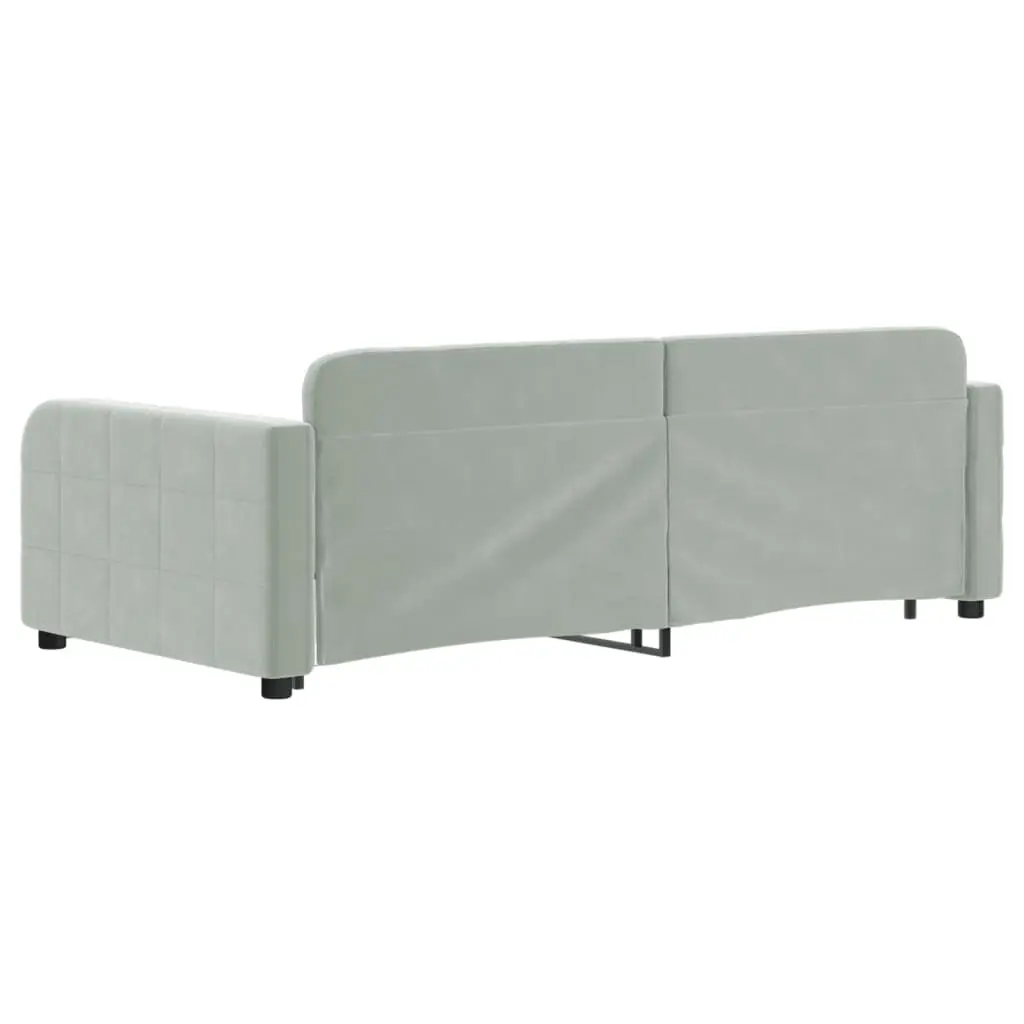 Grey Daybed with Trundle Sofa Bed 90x190 cm Space-Saving Furniture for Living Room or Bedroom