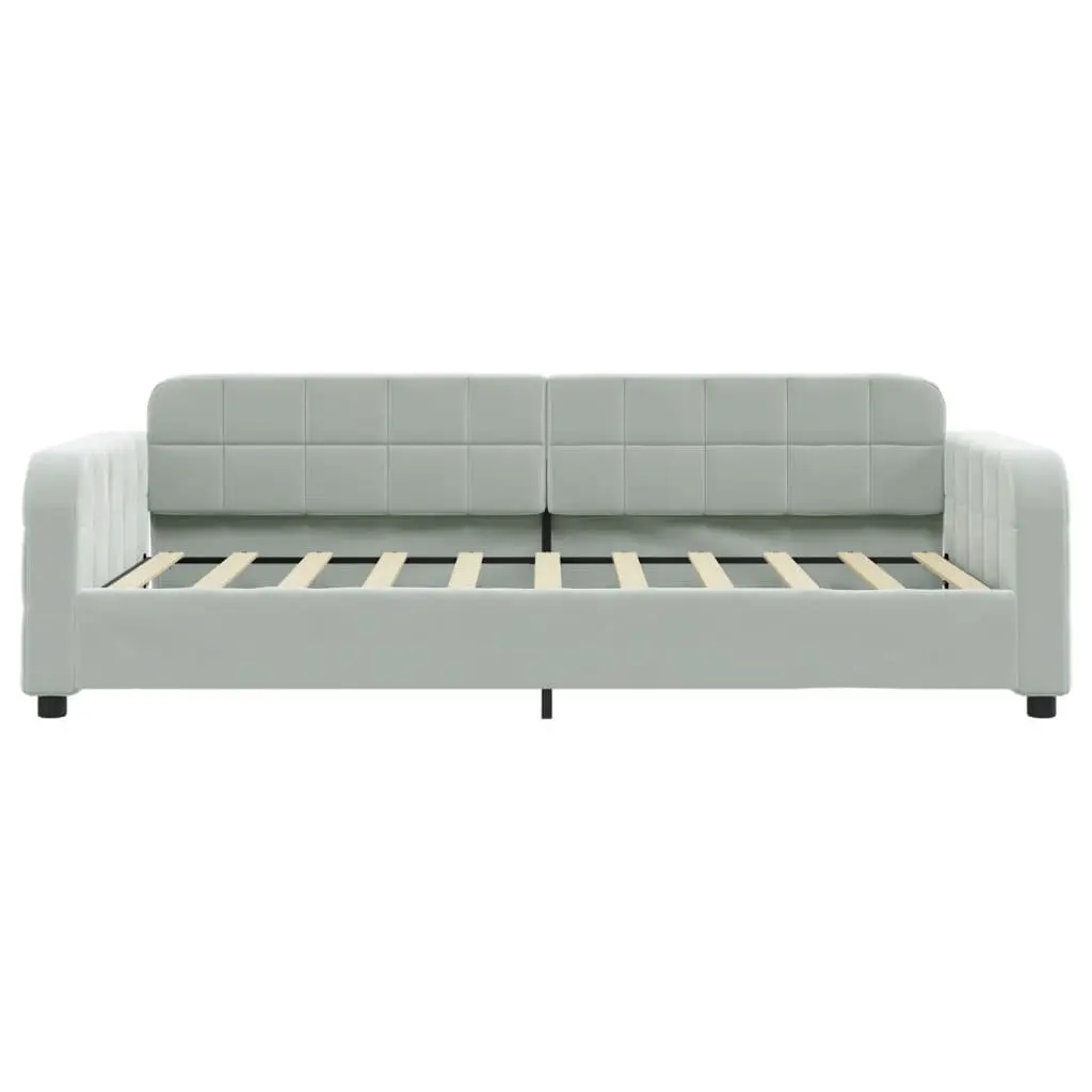 Daybed with Trundle and Storage Drawers Sofa Bed Grey 90x190cm Guest Bedroom