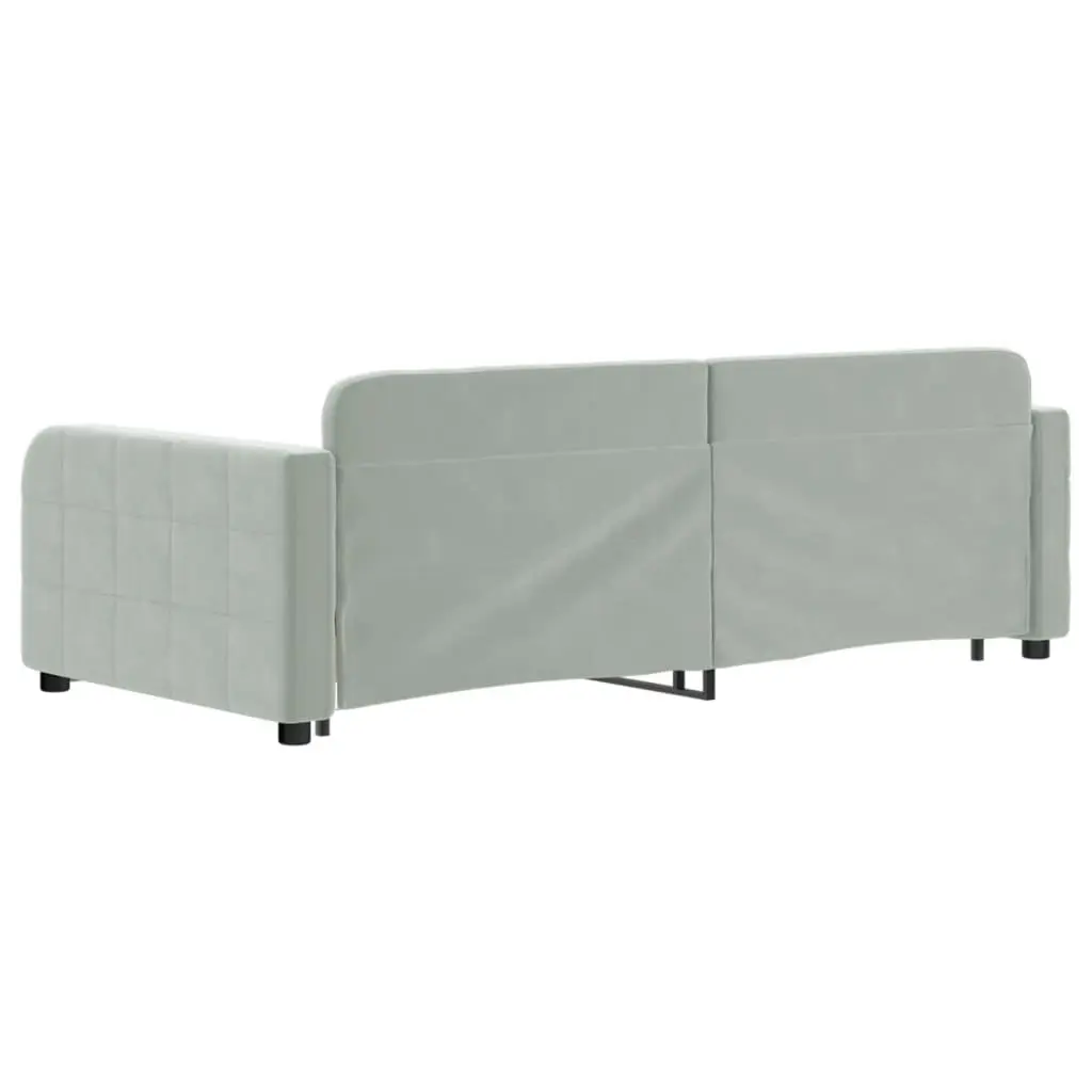 Daybed with Trundle and Storage Drawers Sofa Bed Grey 90x190cm Guest Bedroom