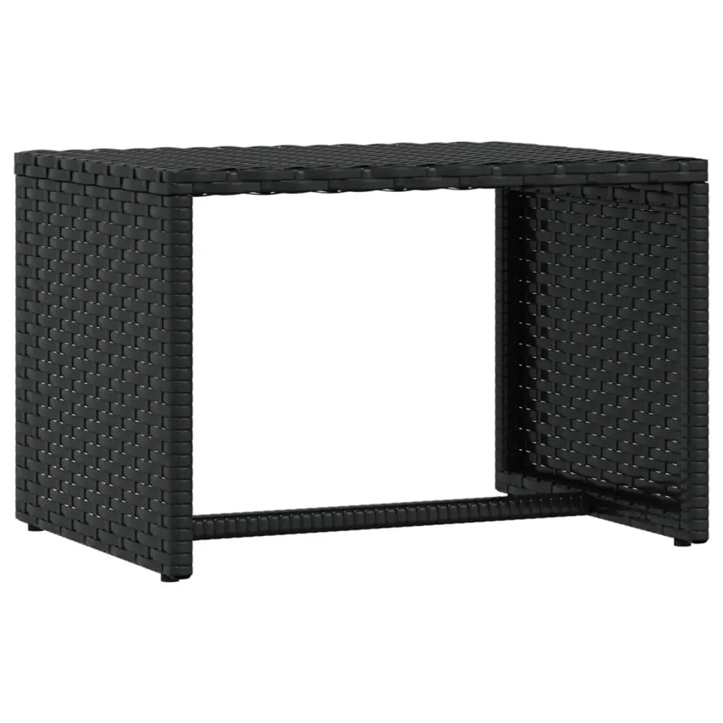 Sun Loungers Outdoor Seating Adjustable Black Poly Rattan 2 Piece with Table