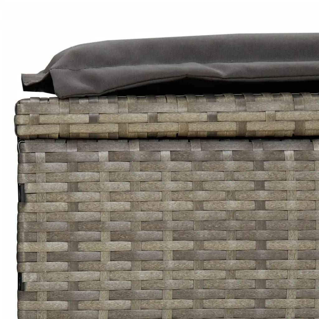 2-Person Sunbed for Outdoor Use Grey Adjustable Cushions
