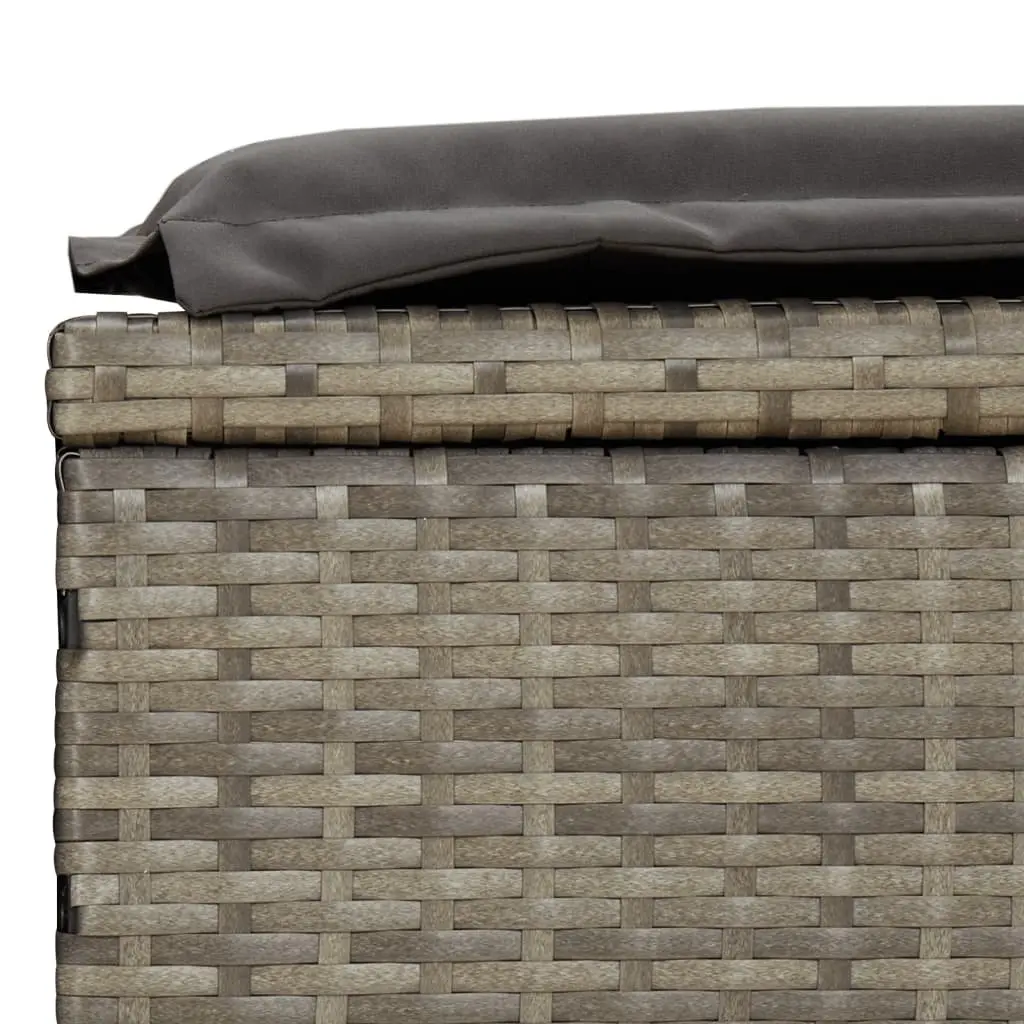 2-Person Sun Lounger Daybed for Outdoor Use with Round Roof Grey Rattan
