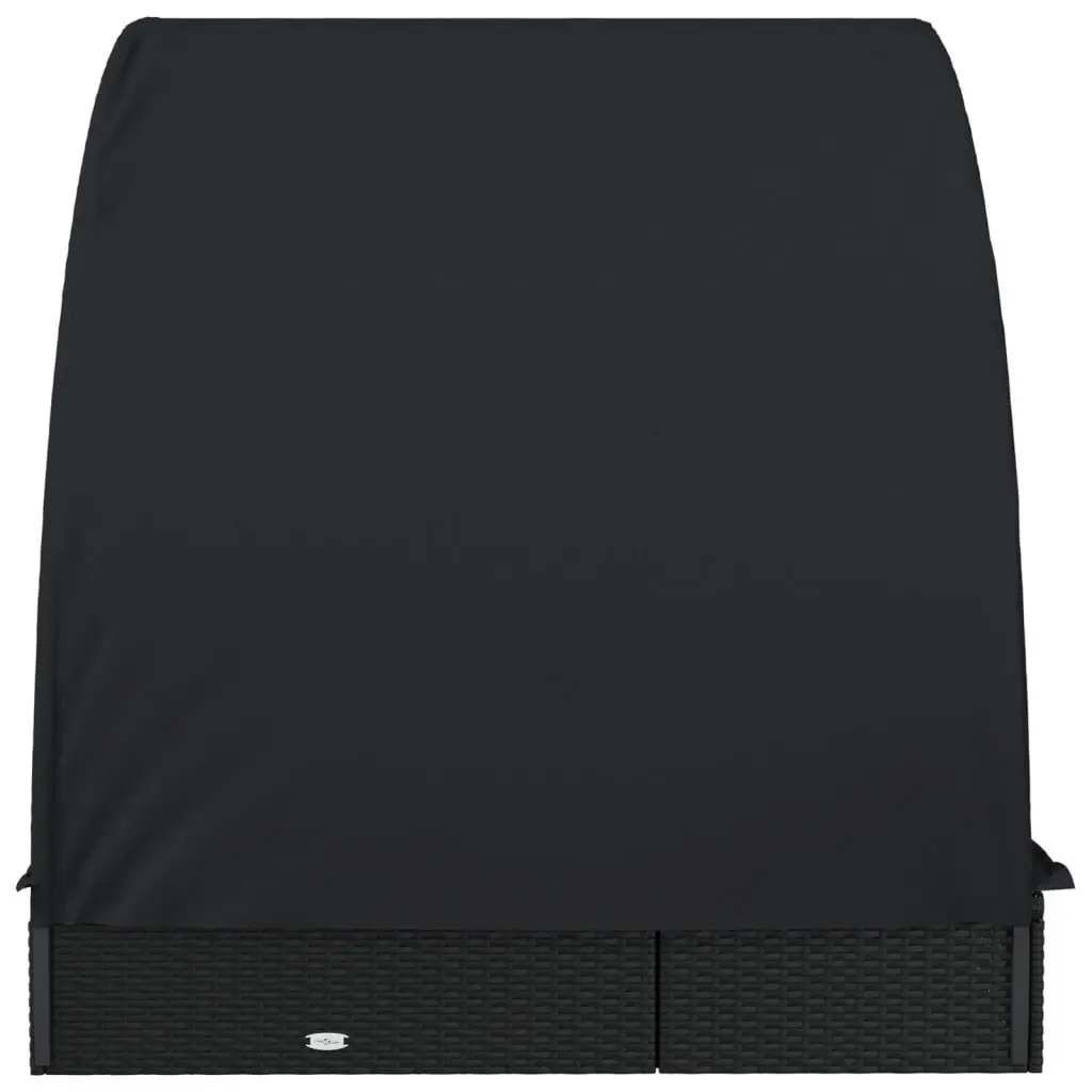 Sun Lounger Daybed for Outdoor Garden Patio 211 x 112 x 140 cm Black
