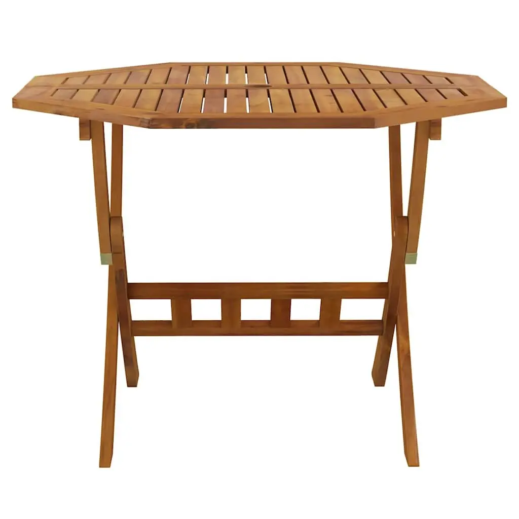 Folding Garden Table 90x75cm Brown Wood Outdoor Patio Dining Furniture
