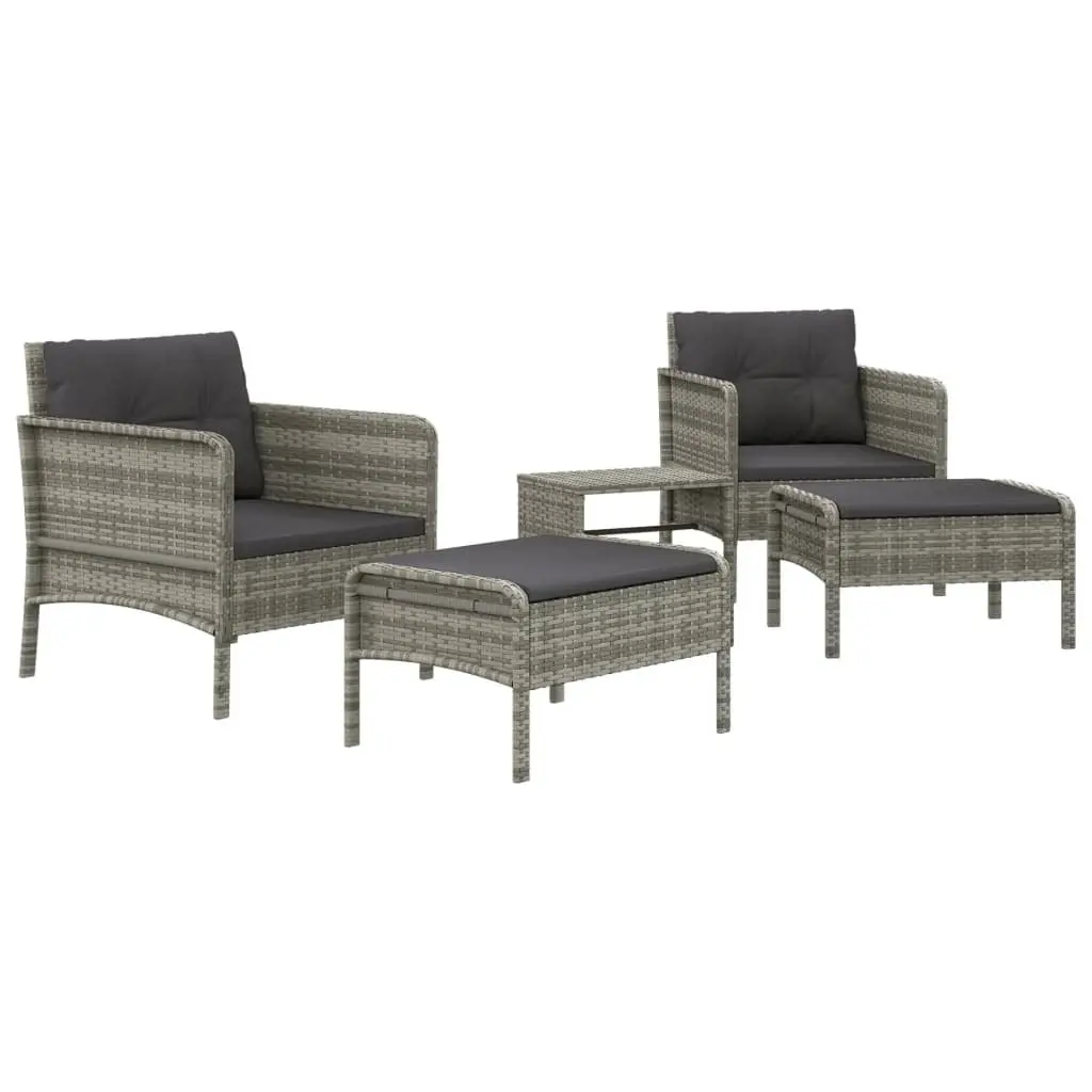 5 Piece Grey Garden Lounge Set with Sturdy Construction