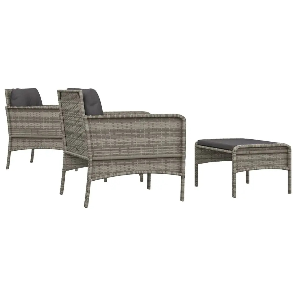 5 Piece Grey Garden Lounge Set with Sturdy Construction