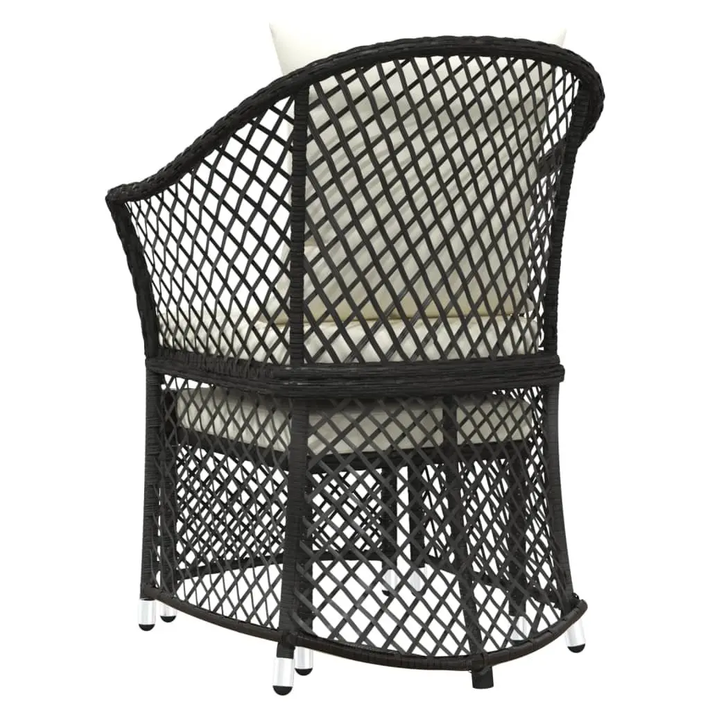 2 Piece Garden Lounge Set Outdoor Furniture Black Poly Rattan
