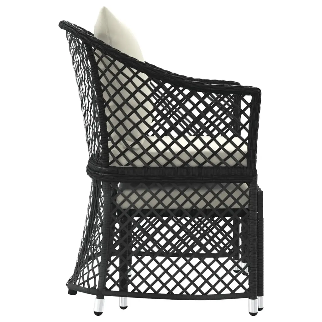 2 Piece Garden Lounge Set Outdoor Furniture Black Poly Rattan