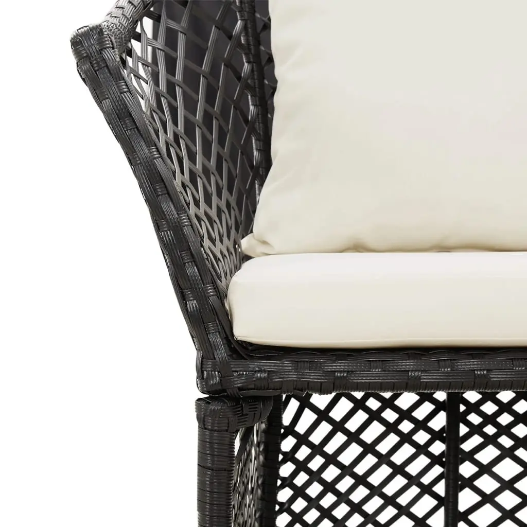 2 Piece Garden Lounge Set Outdoor Furniture Black Poly Rattan