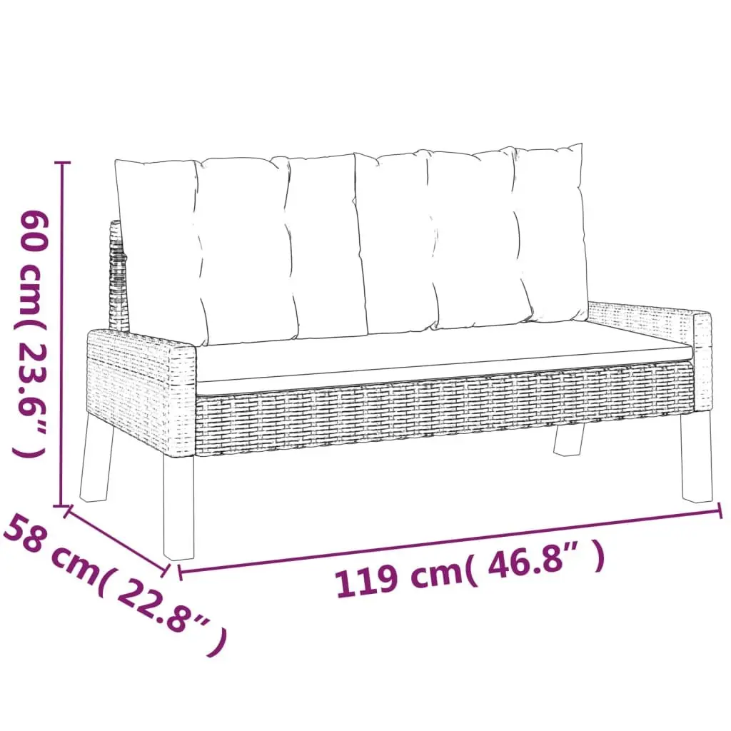 Garden Lounge Set Outdoor Furniture 4 Piece Poly Rattan Black with Cushions