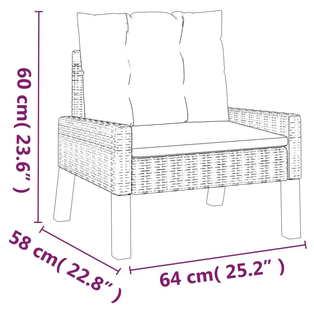 Garden Lounge Set Outdoor Furniture 4 Piece Poly Rattan Black with Cushions