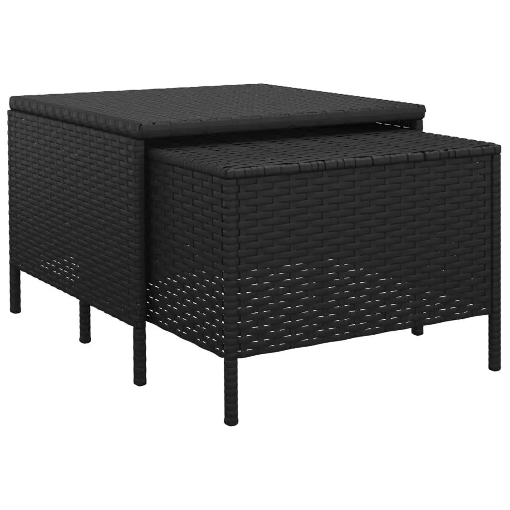 4 Piece Garden Lounge Set Outdoor Furniture Black Poly Rattan