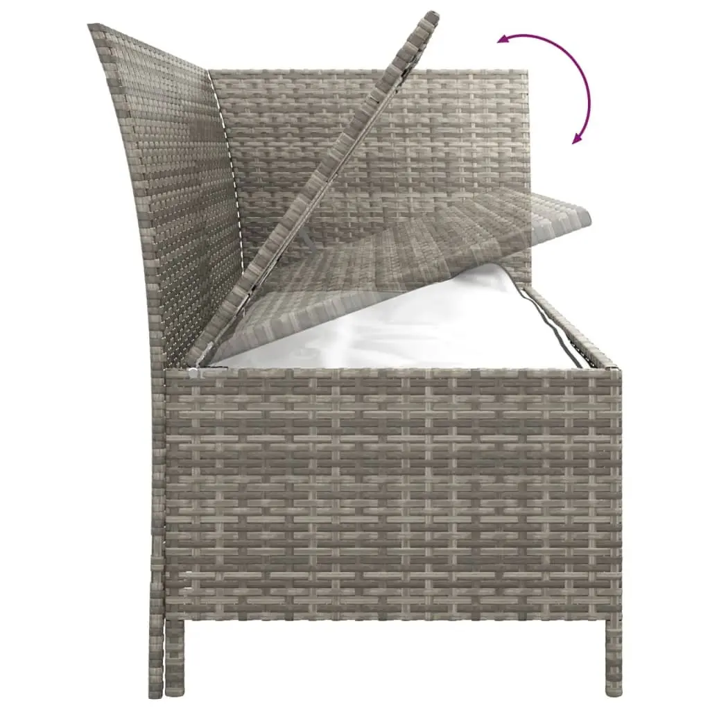 Garden Lounge Set Outdoor Use 3 Piece Grey Poly Rattan Furniture with Cushions