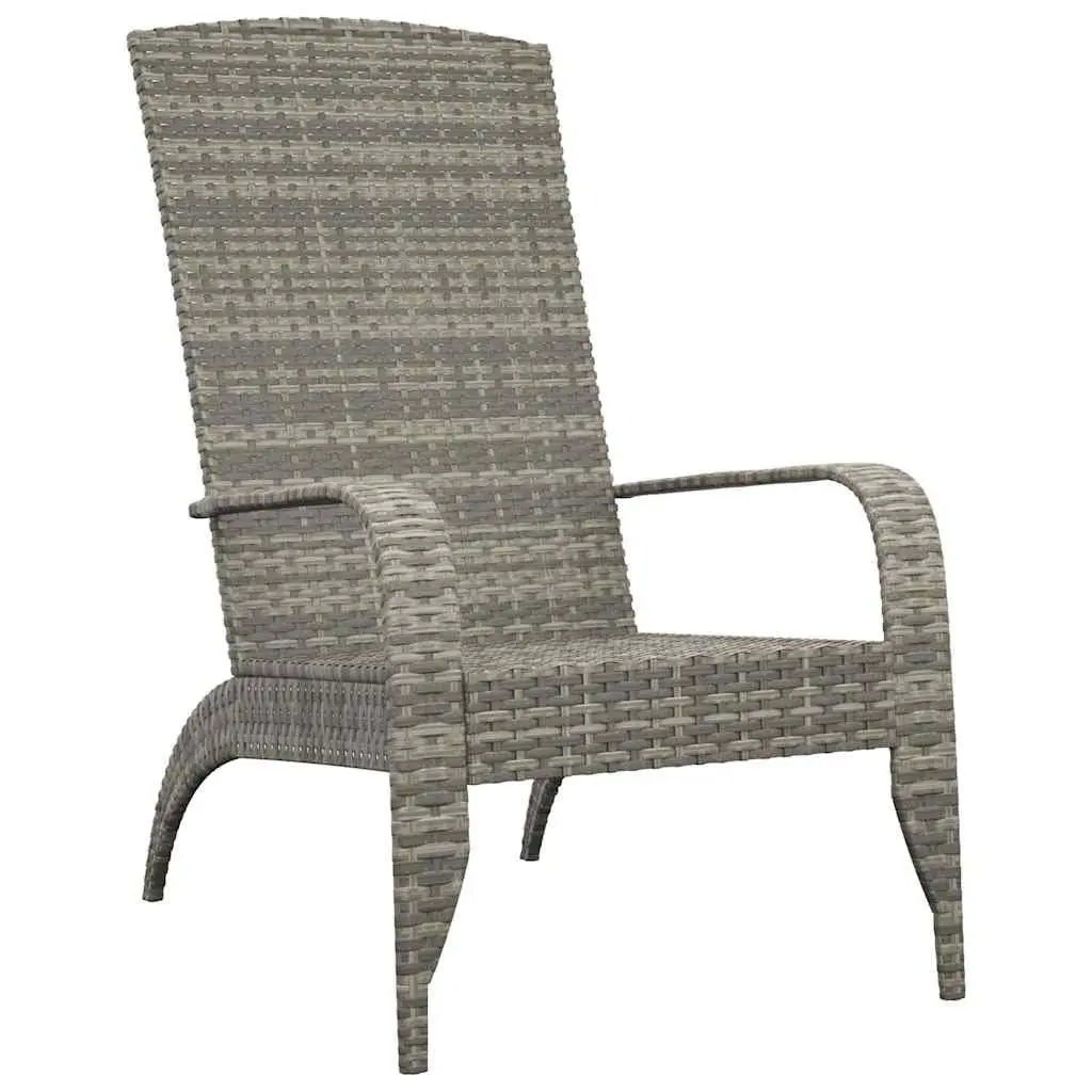 Adirondack Chair Outdoor Patio Garden Seating Grey Poly Rattan