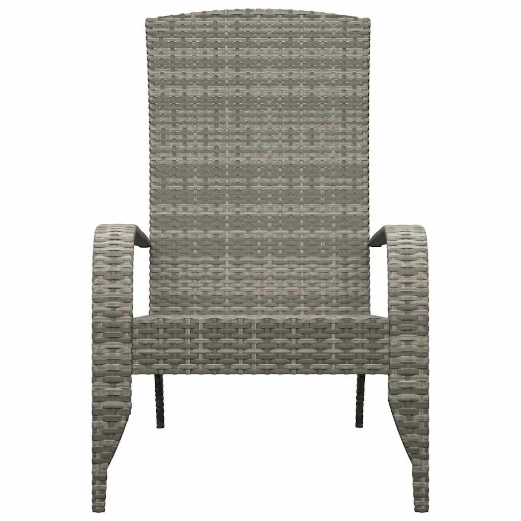 Adirondack Chair Outdoor Patio Garden Seating Grey Poly Rattan