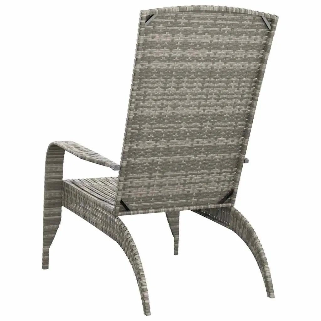 Adirondack Chair Outdoor Patio Garden Seating Grey Poly Rattan