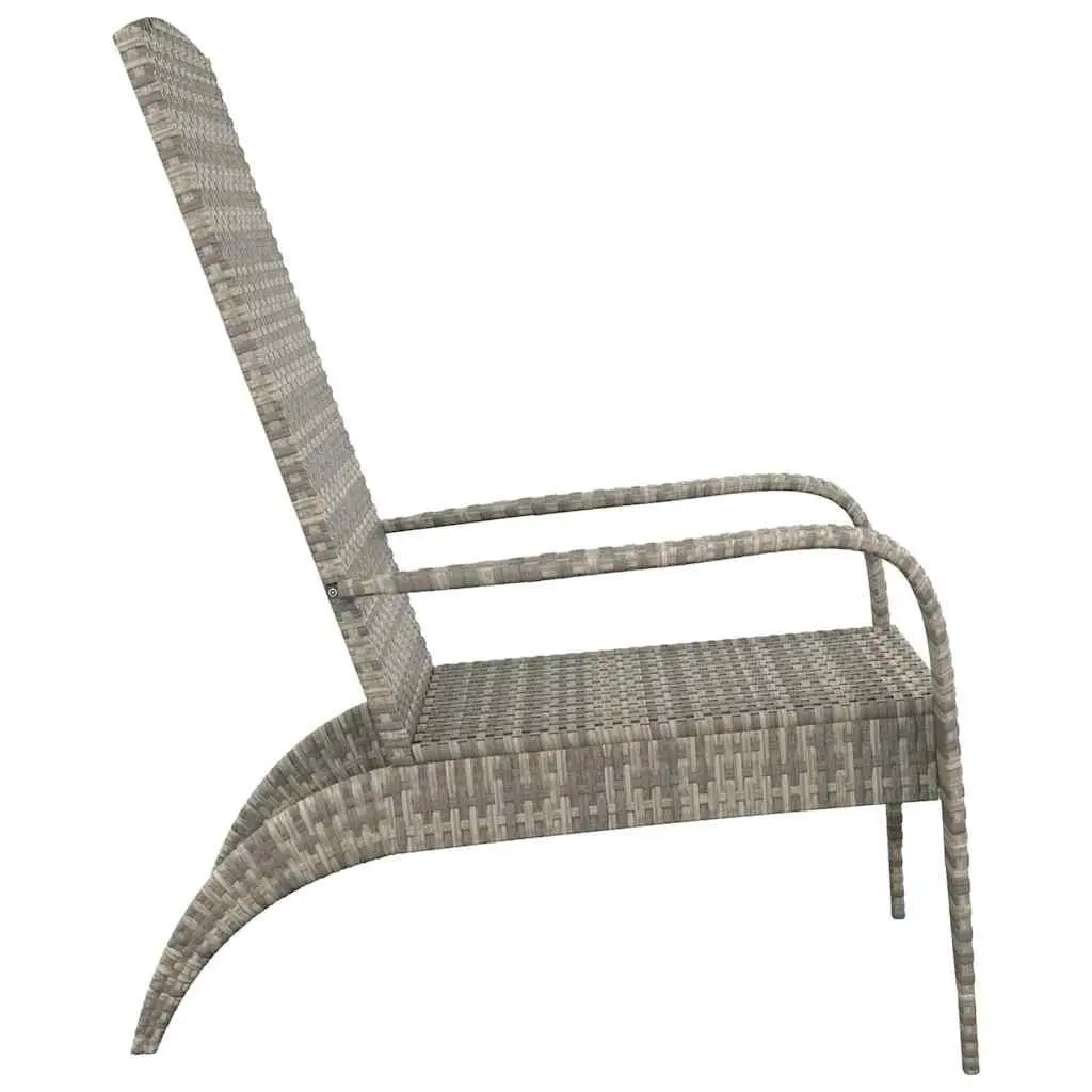 Adirondack Chair Outdoor Patio Garden Seating Grey Poly Rattan