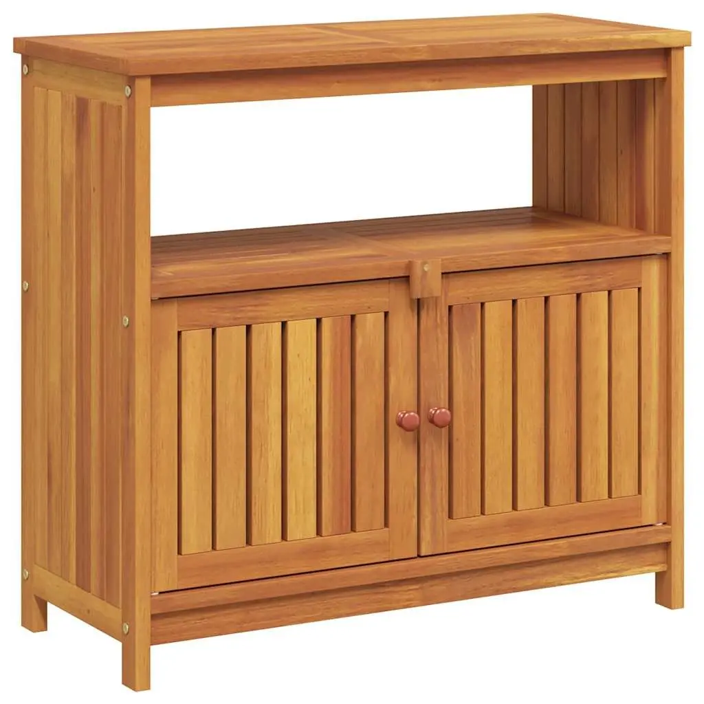 Garden Console Table 80x35x75cm Solid Acacia Wood Outdoor Storage Furniture