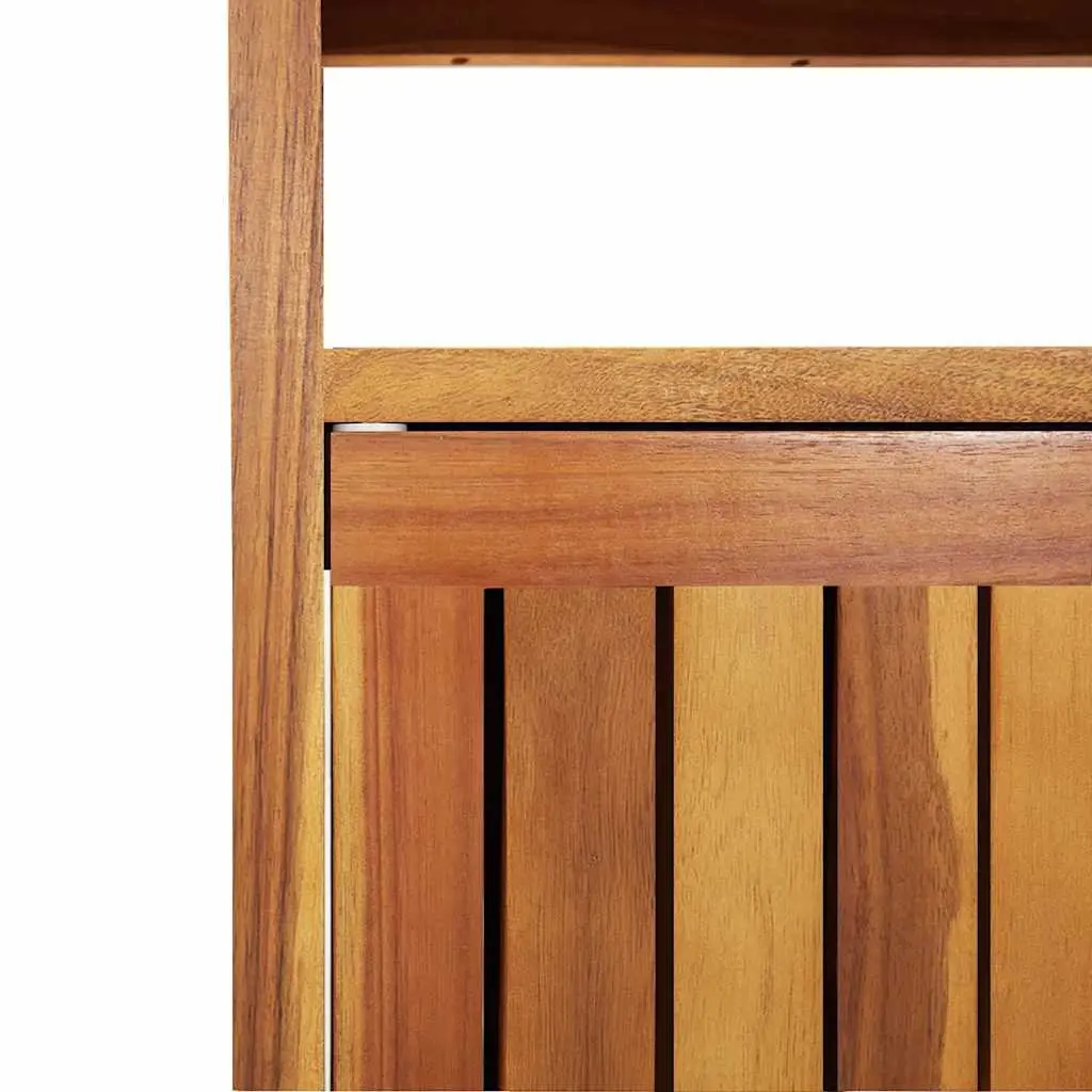 Garden Console Table 80x35x75cm Solid Acacia Wood Outdoor Storage Furniture