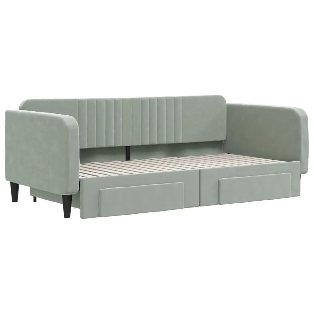 Grey Daybed with Trundle and Drawers