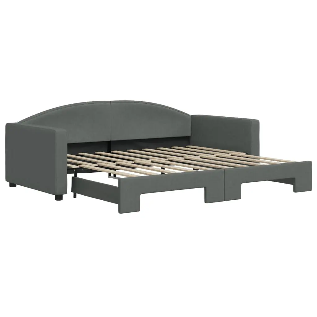 Daybed with Trundle Sofa Bed Grey 90x190 cm Modern Living Room Furniture