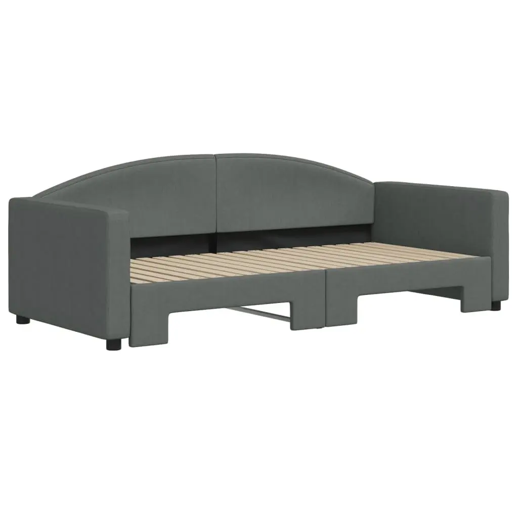 Daybed with Trundle Sofa Bed Grey 90x190 cm Modern Living Room Furniture