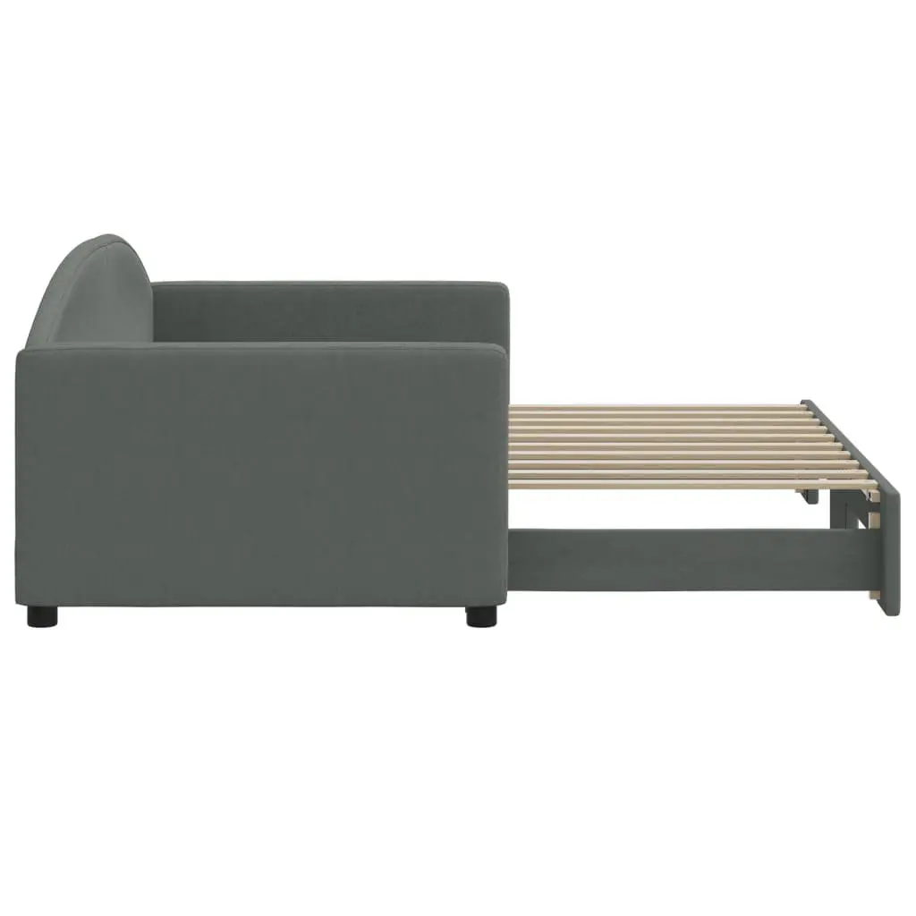 Daybed with Trundle Sofa Bed Grey 90x190 cm Modern Living Room Furniture