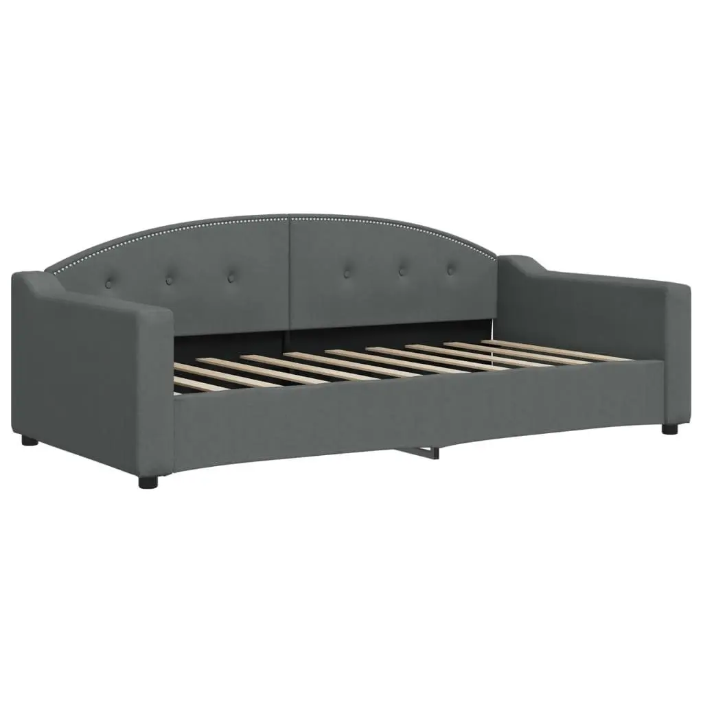 Daybed with Trundle and Storage Drawers for Living Room or Bedroom Grey 90x190 cm